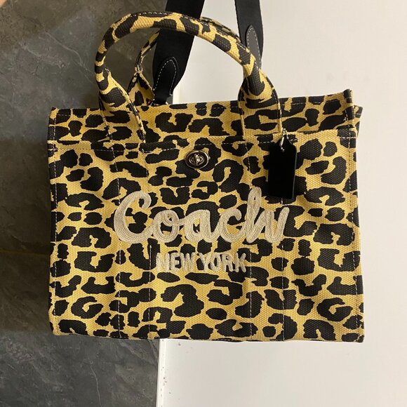 Coach Cargo Tote Bag With Leopard Print - Picture 1 of 7